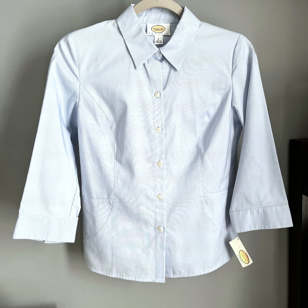 NWT Vintage Talbots Button Down Shirt (Blue) 2P